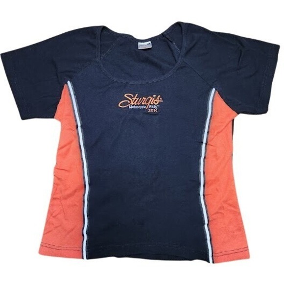 Vance Bikerwear Tops - Vance Bikerwear Sturgis Motorcycle Rally 2014 Black Orange Women T Shirt C60